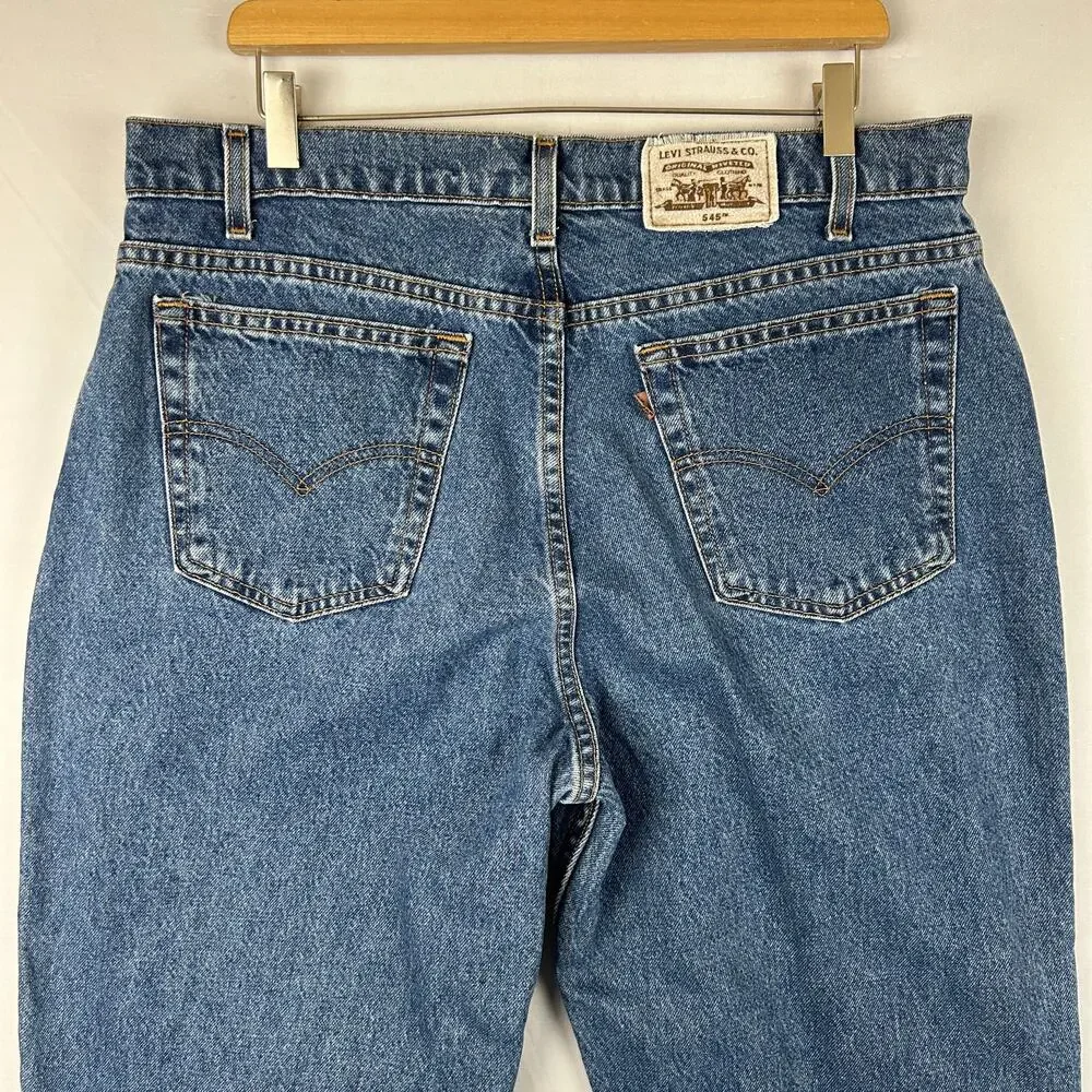 Levi's 545 Low Boot Cut Blue Denim Jeans Vintage 90s 1997 Men's Size 36x36
